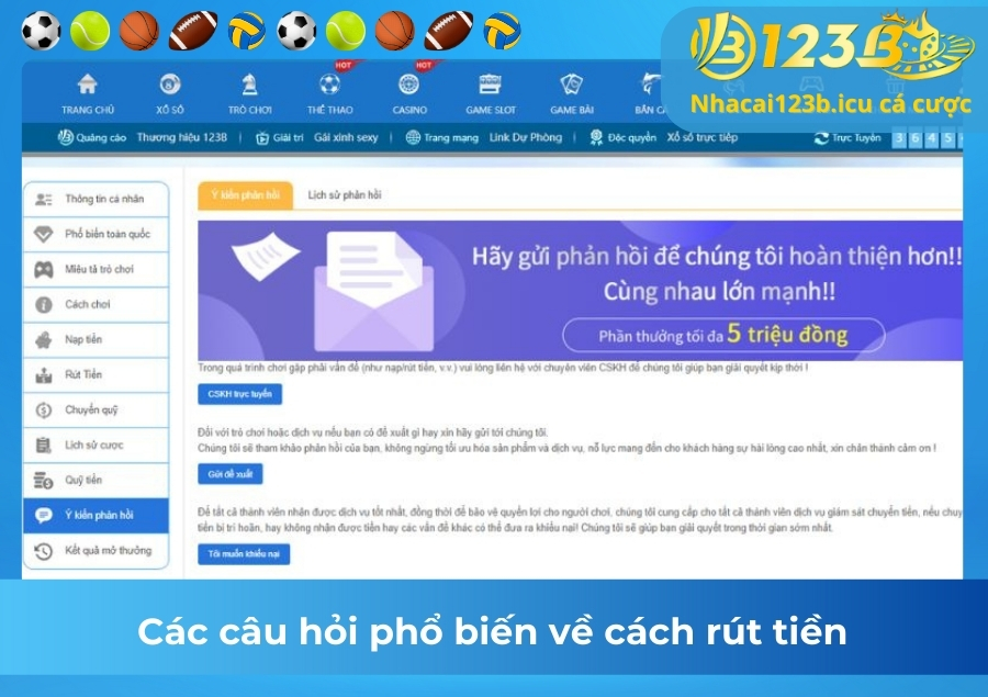 Các câu hỏi phổ biến về cách rút tiền