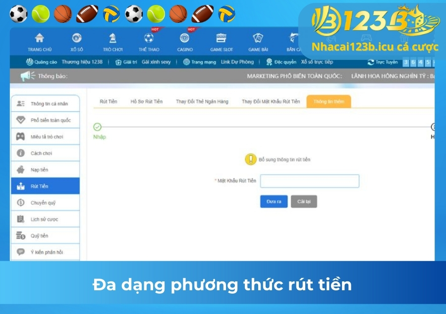 Đa dạng phương thức rút tiền