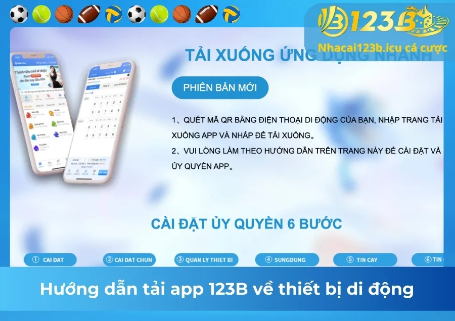 Hướng dẫn tải app 123B về thiết bị di động