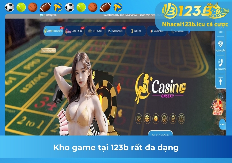 Kho game tại 123b rất đa dạng